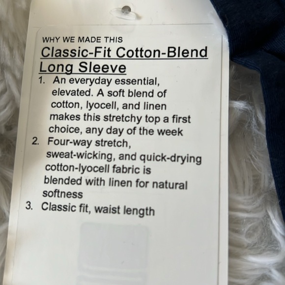 Lululemon Classic Fit Cotton Blend LS Shirt Color True Navy Size 10 NWT - Picture 7 of 7